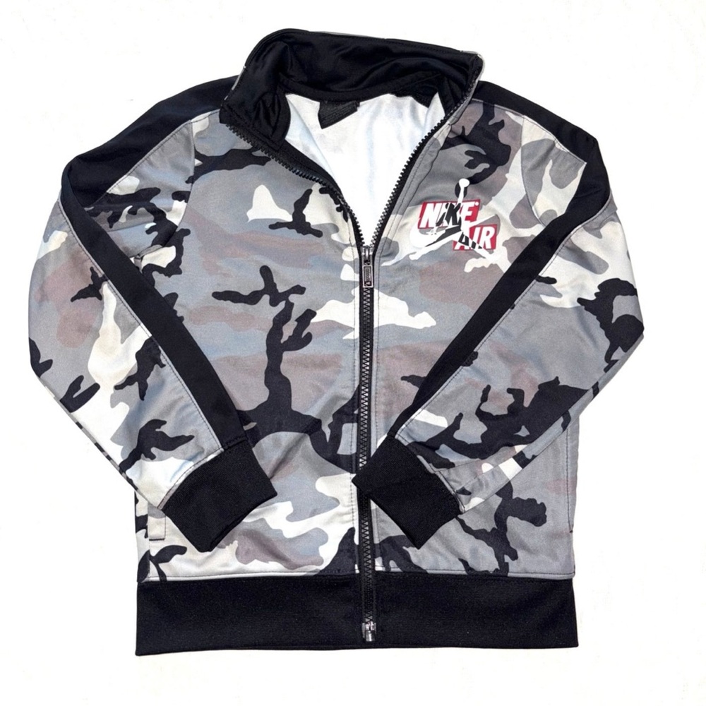 Jordan Kids Camo Jacket- Black, Gray, and White